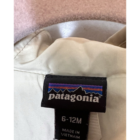 PATAGONIA 100% RECYCLED POLYESTER BABY HOOD ZIP POCKETS FLEECE JACKET SZ 6-12 M - Picture 7 of 9